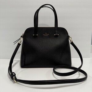 Kate Spade Patterson Drive Medium Dome Satchel Crossbody Double Handle Black
